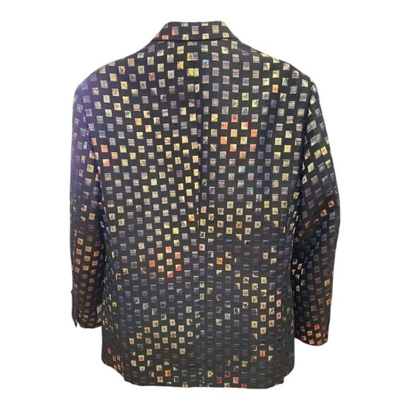 MEN'S EJ SAMUEL MULTI SQUARE COLOR ABSTRACT PATTERN COAT. J25 - Picture 5 of 7